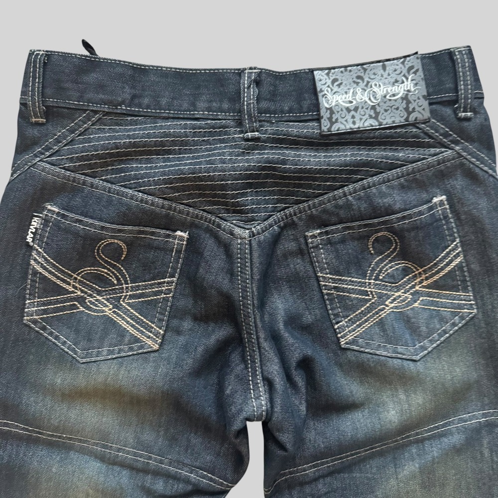 Speed and Strength Womens Kevlar Reinforced Motorcycle Riding Jeans Dark Moto 6 - Picture 9 of 14